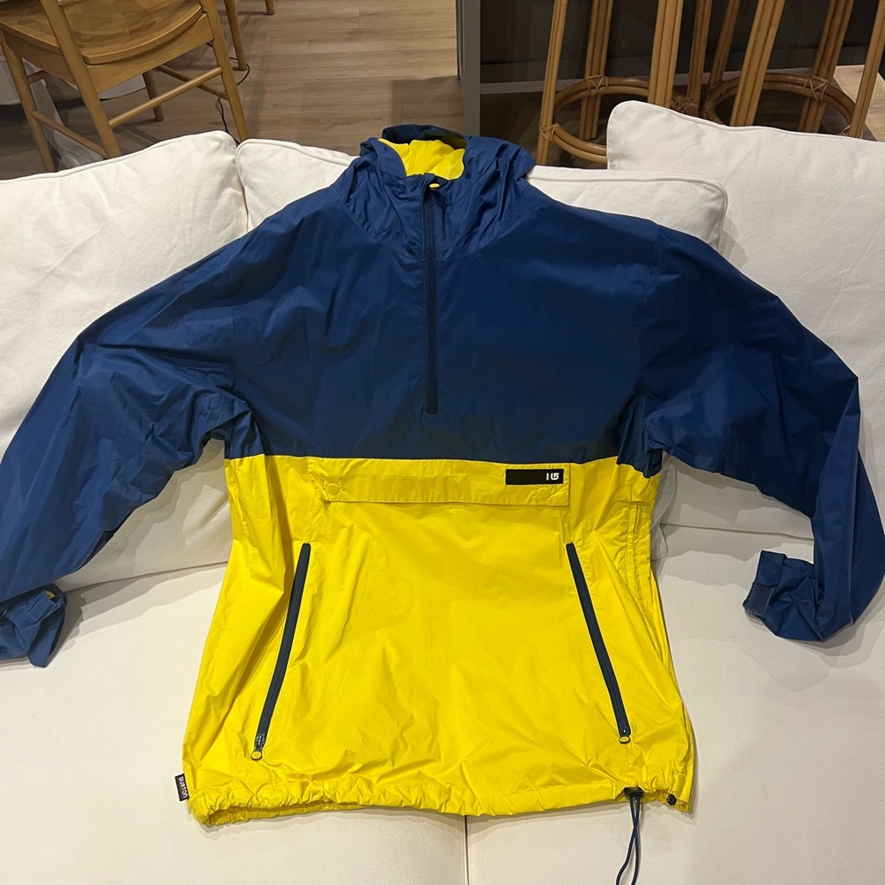XL Burton Blue and Yellow Windbreaker